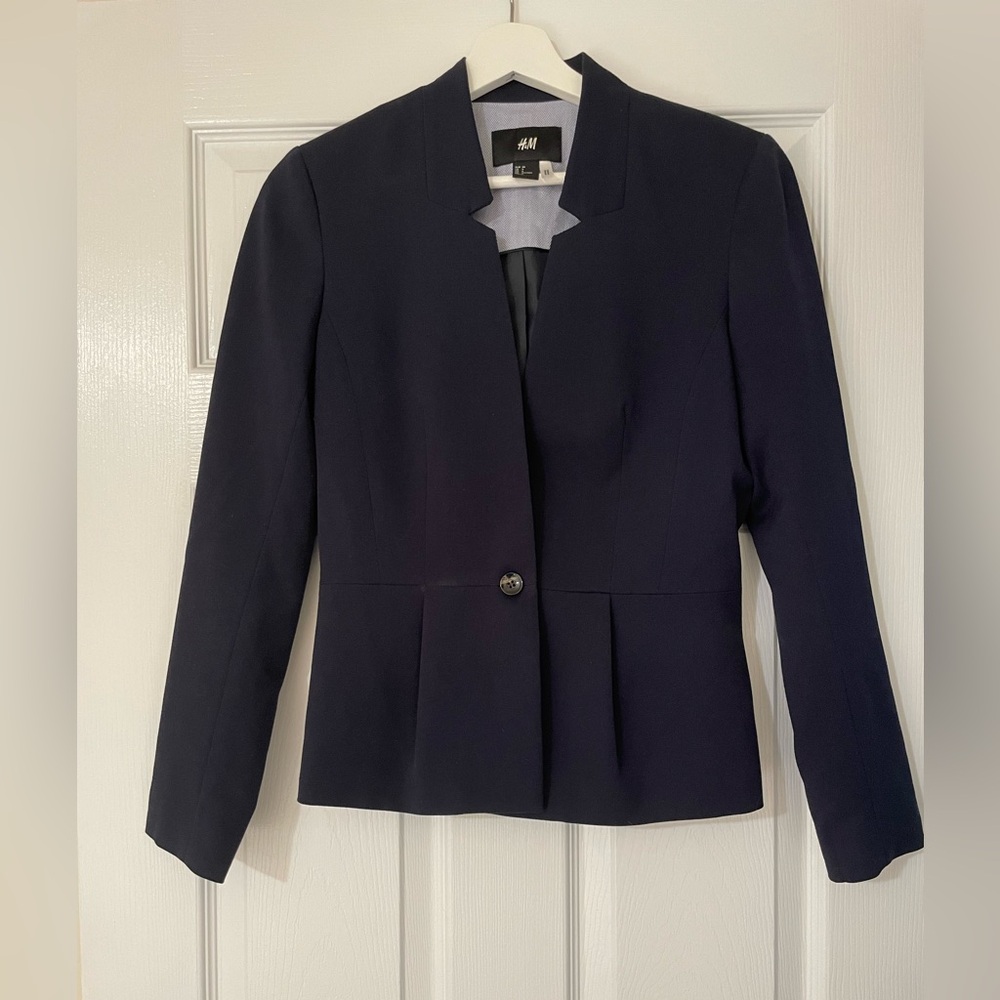 H&M Navy Peplum Blazer